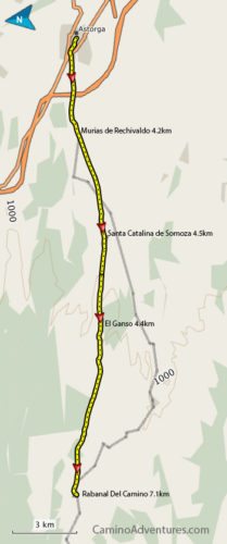 Astorga to Rabanal del Camino Map