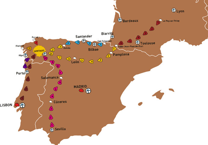 map of the camino de santiago