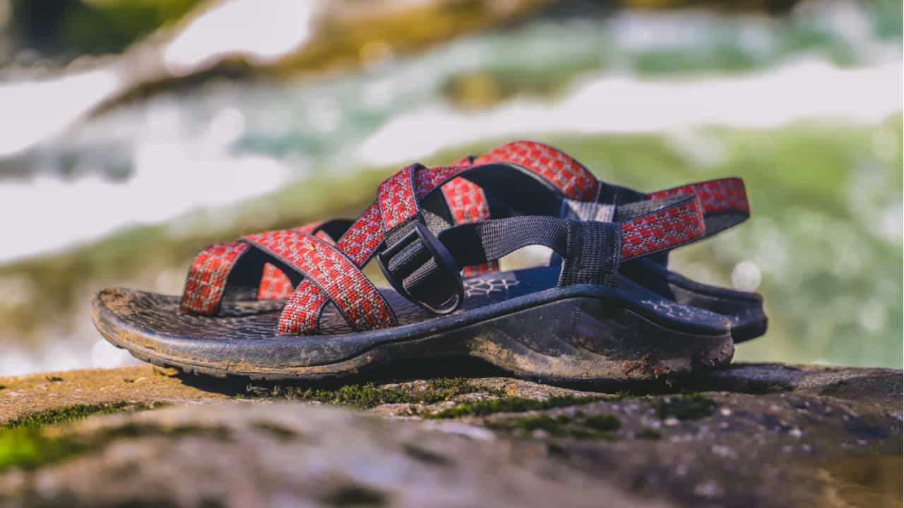 Red chaco sandals
