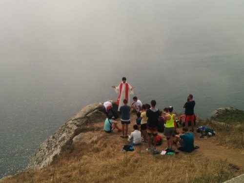 Mass on the rock by the sea