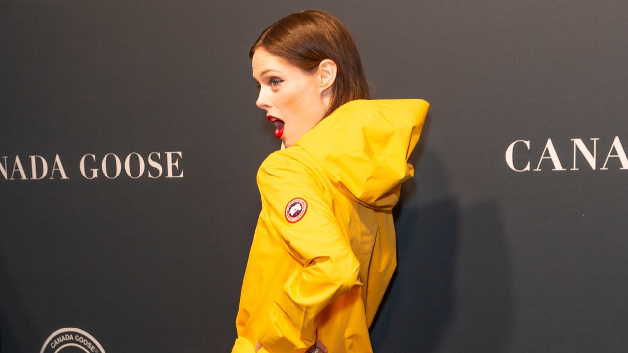 Fashion model in a Canada Goose jacket