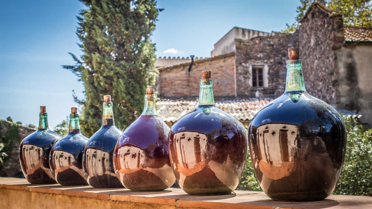 Bottles of Spanish wine