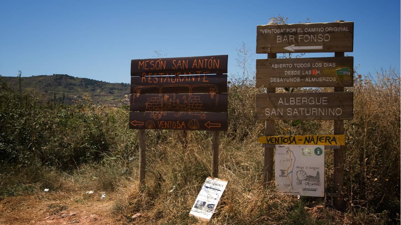 Signs near Ventosa Spain