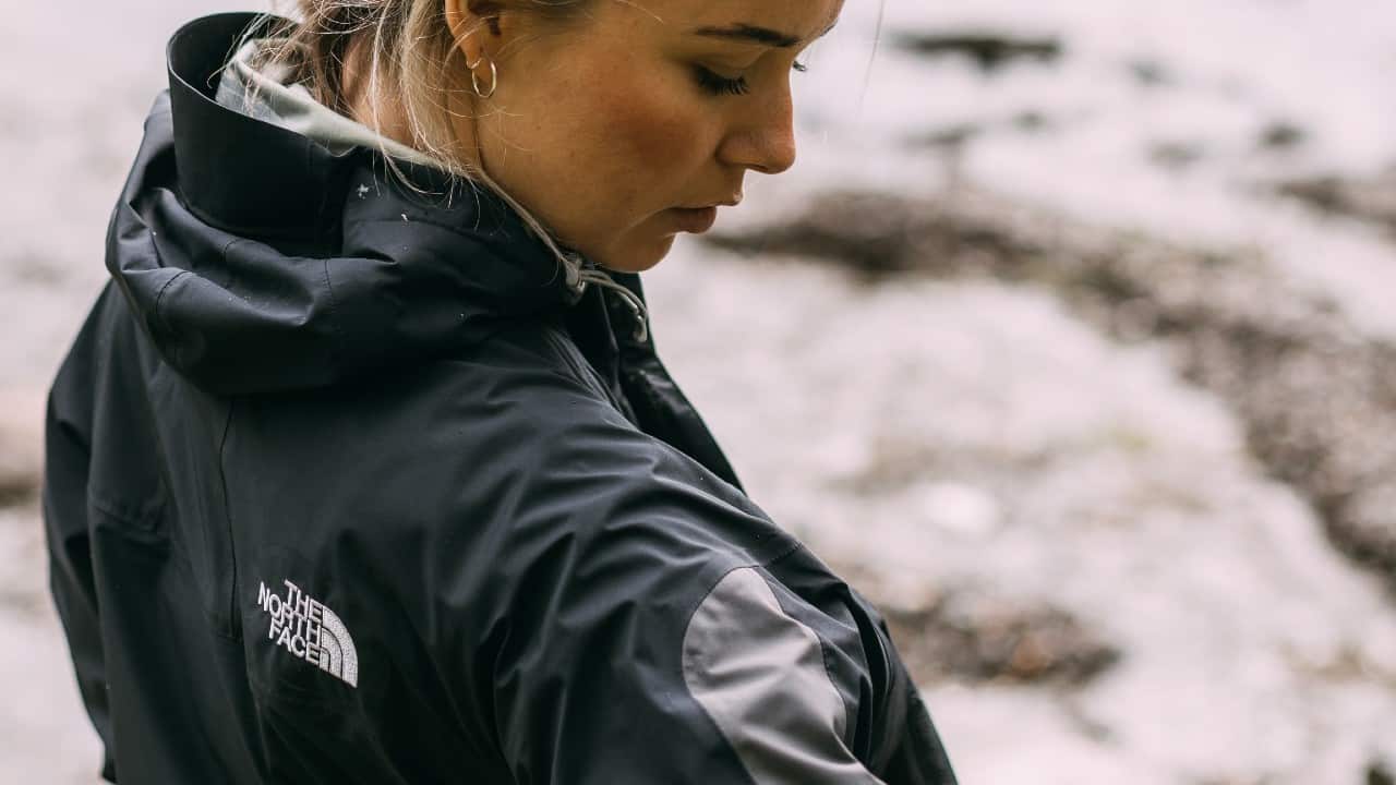 Woman wearing a North Face jacket