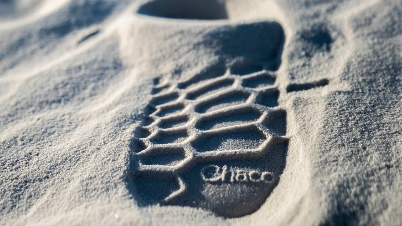 Chaco foot print in sand