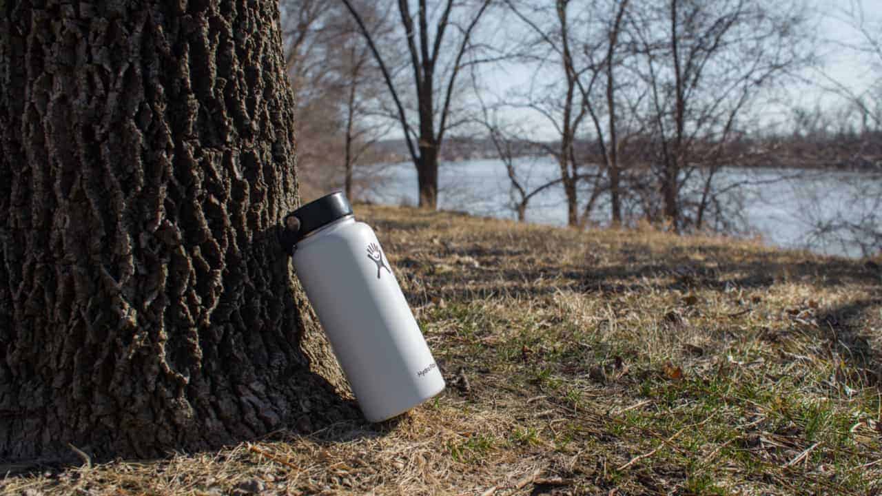 Whyte Hydro Flask Leans Against a Tree