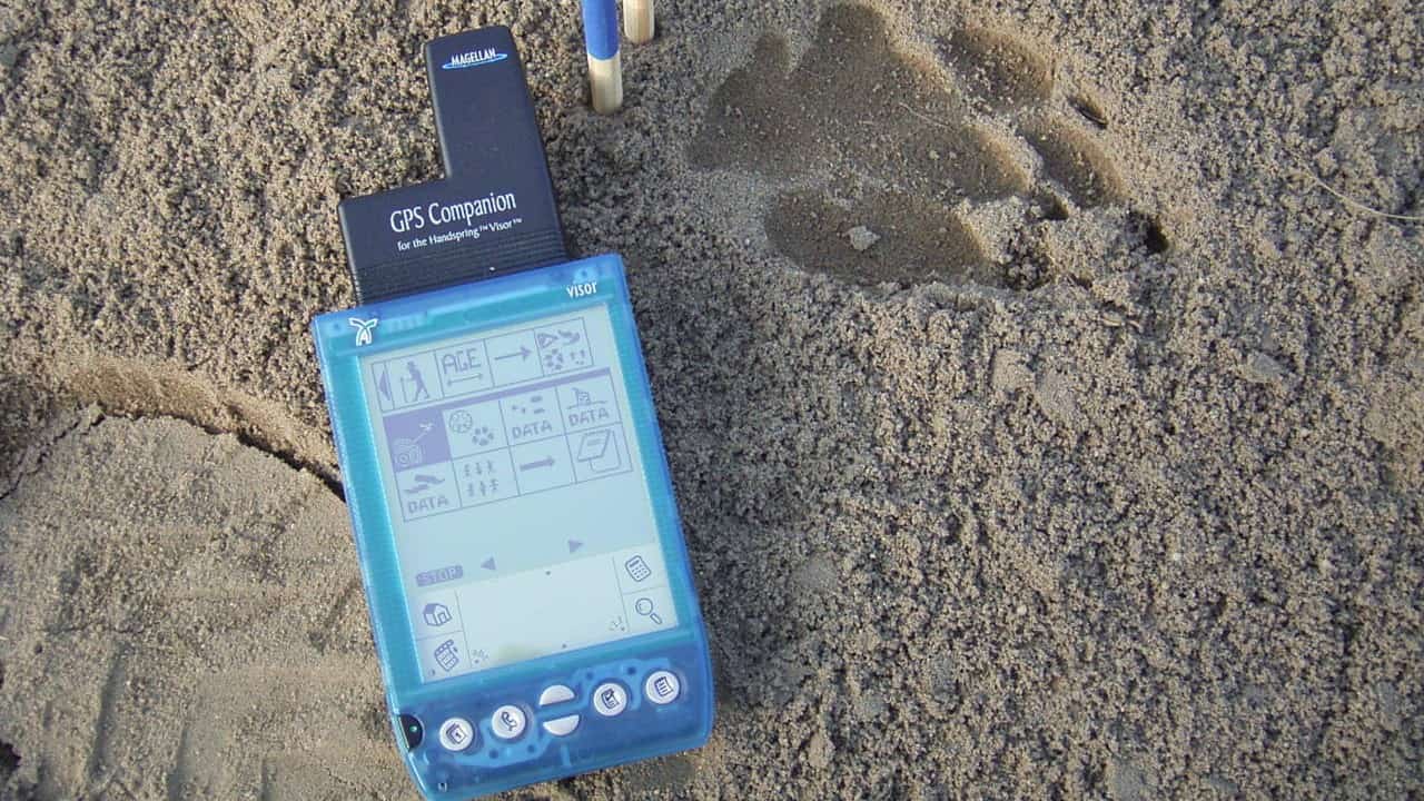 GPS device on sand