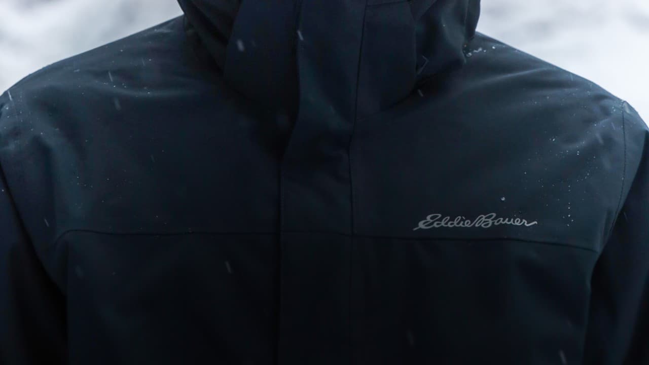 Closeup of an Eddie Bauer jacket