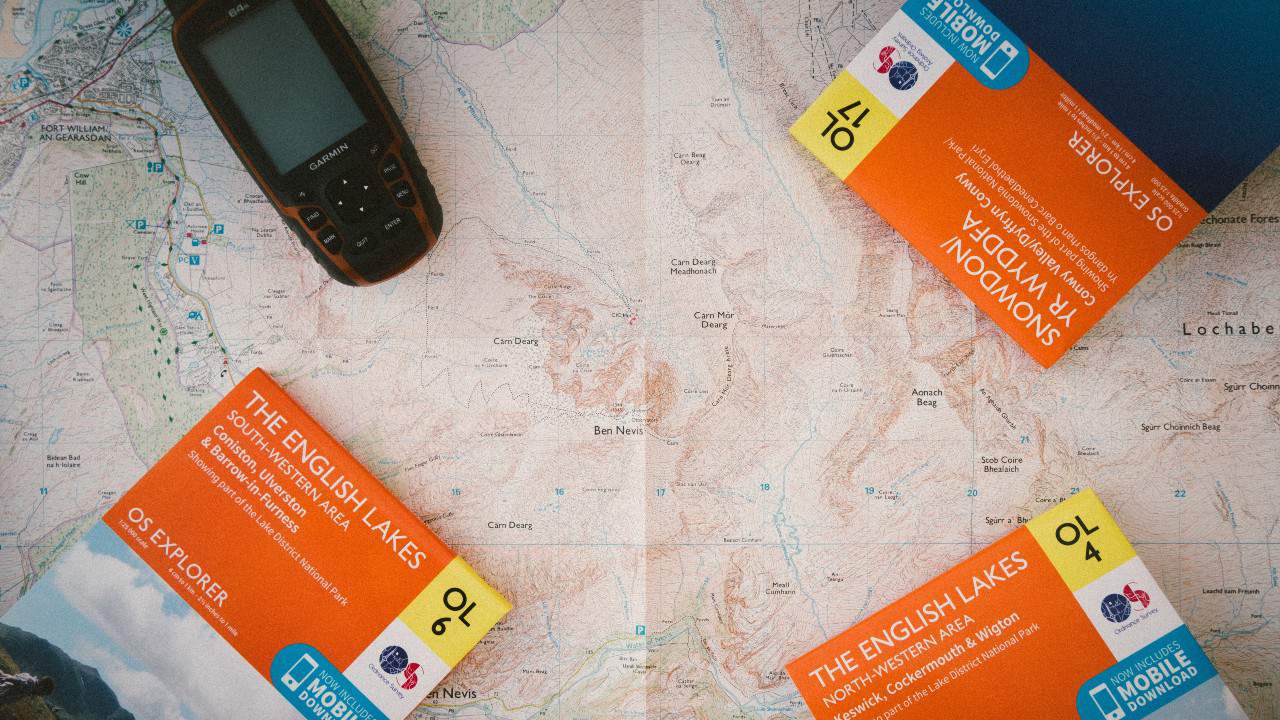 Garmin GPS on a map