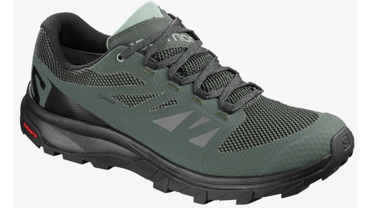 Green Salomon hiking shoes