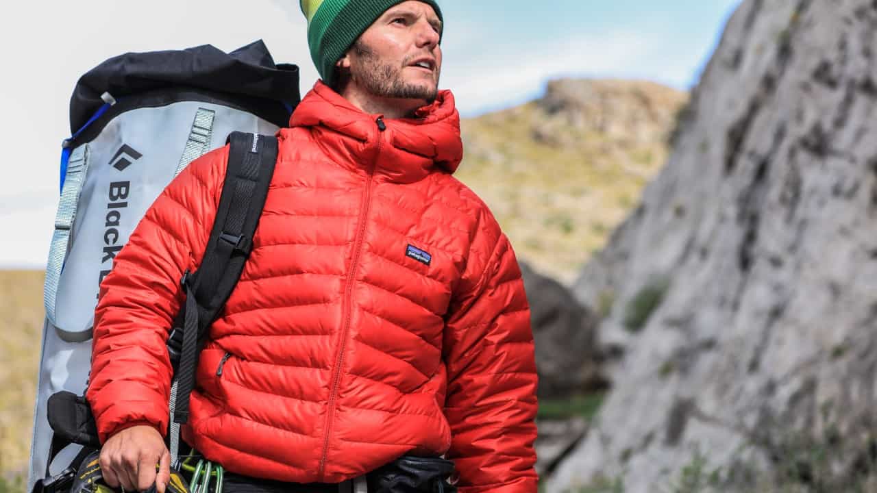 Hiker in a Patagonia down jacket