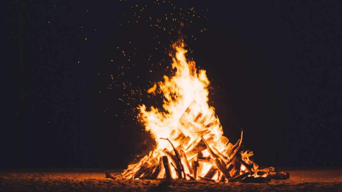 Close-up of a campfire