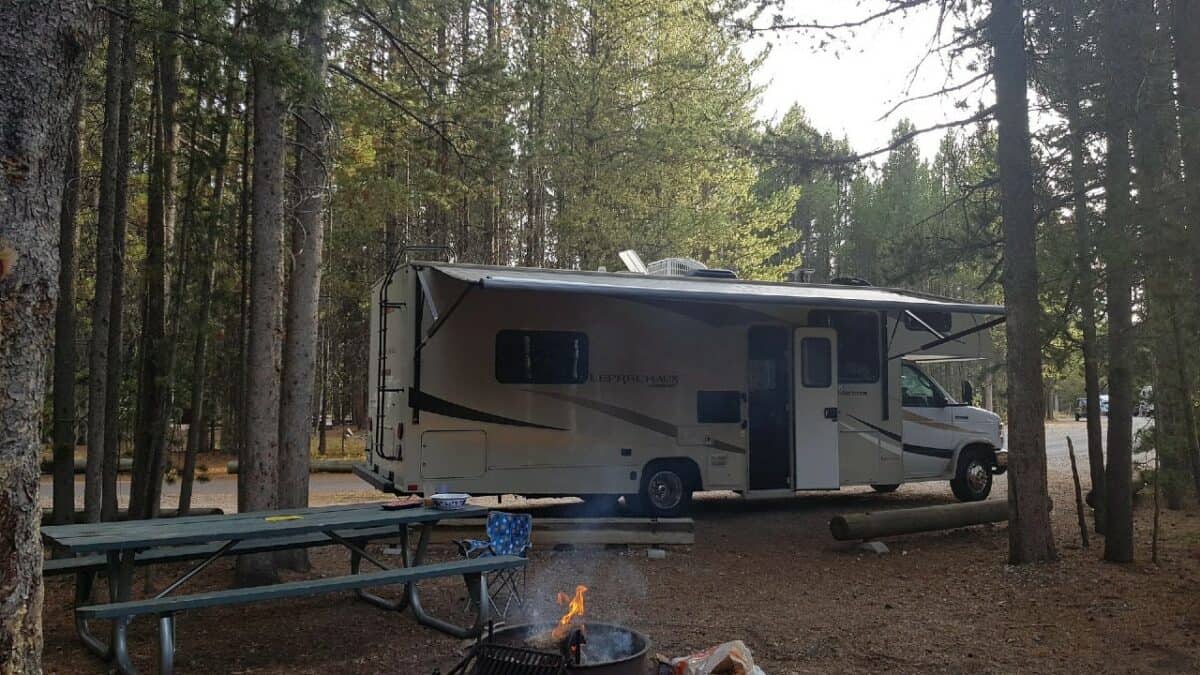 RV camper in Wyoming