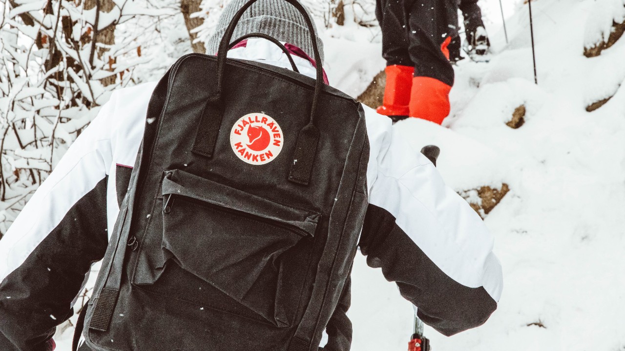 Hiker with a Fjallraven backpack