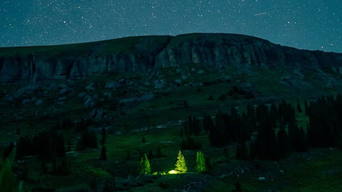 Camping at night in Colorado
