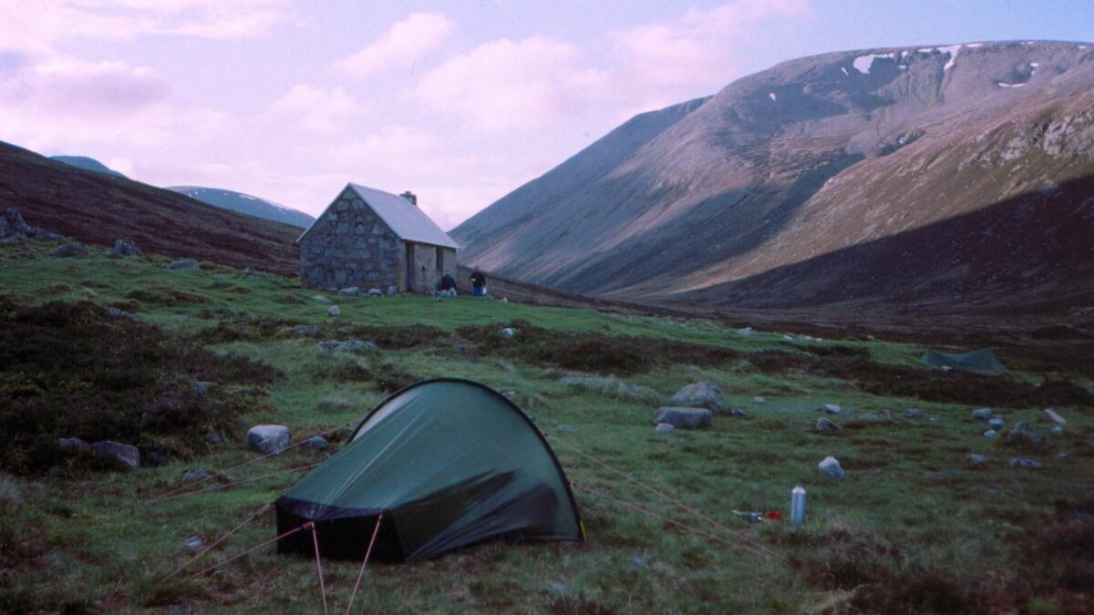 Wild camping near Cairngorms in Scotland