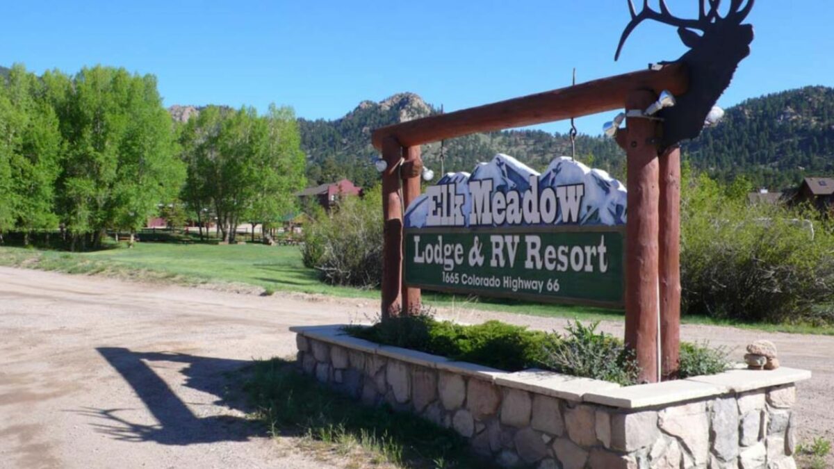 Elk Meadow Lodge & RV Park entrance sign