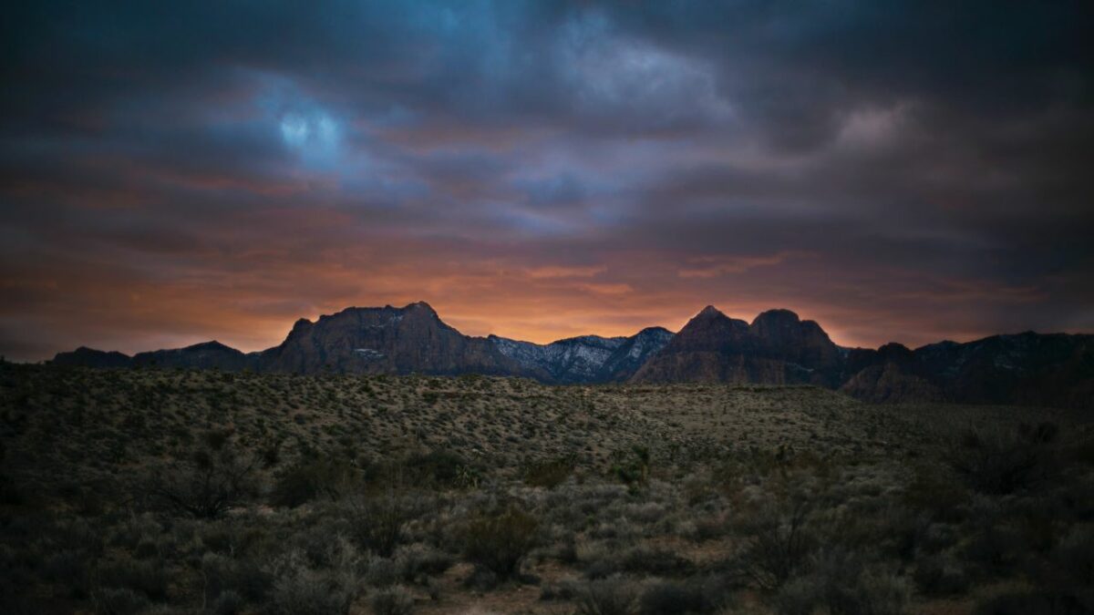 Beautiful sunset over the Nevada Desert