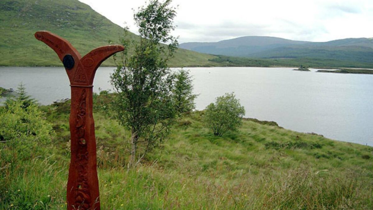 National Cycle Way marker at Loch Dee