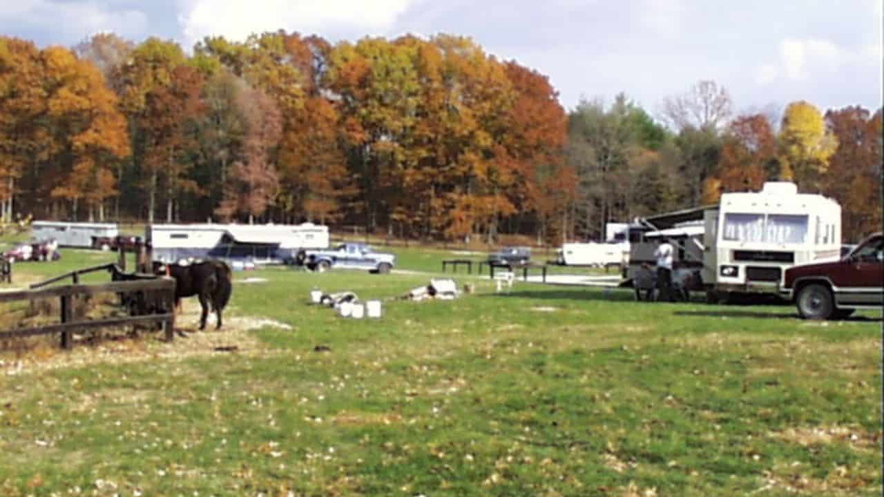 Horses and RVs at Blackwell Horse Camp in Indiana