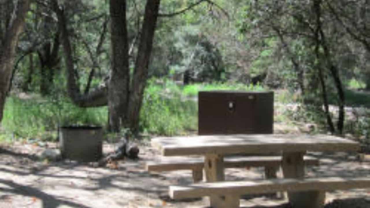 Table and benches at Stewart campground near Phoenix