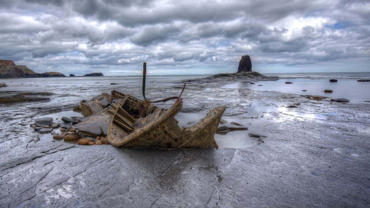 Ship wreck on North East coast near Saltwick Bay