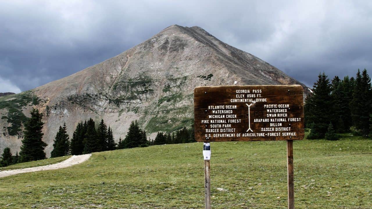 Forest Service sign at Georgia Pass