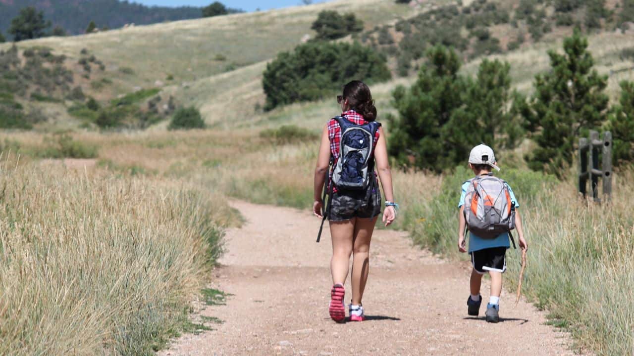 Mother and daughter hiking near Fort Collins