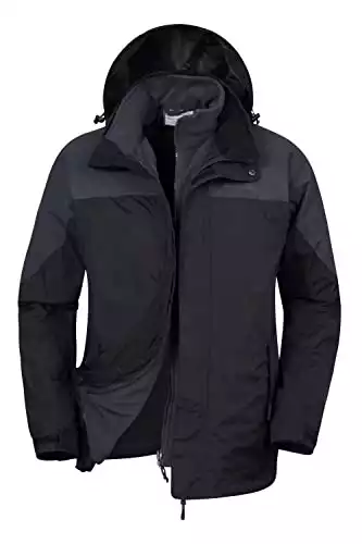 Mountain Warehouse Thunderstorm Mens 3 in 1 Waterproof Winter Jacket Grey XX-Small