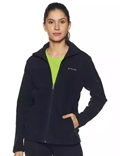Columbia Women's Fast Trek Ii Full Zip Fleece Jacket Outerwear, black, XL