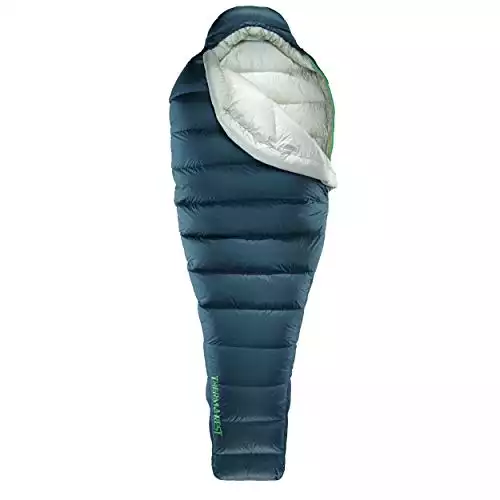 Therm-a-Rest Hyperion 20-Degree Ultralight Down Mummy Sleeping Bag, Long Blue