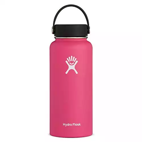 Hydro Flask Water Bottle - Stainless Steel & Vacuum Insulated - Wide Mouth with Leak Proof Flex Cap - 32 oz, Watermelon
