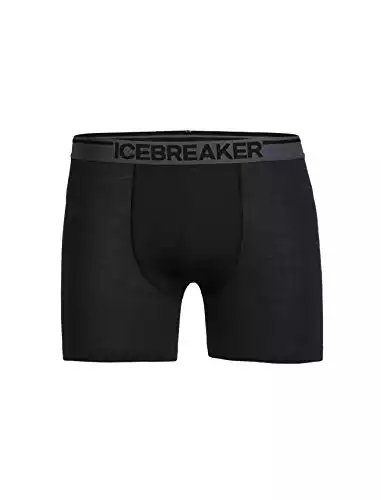 Icebreaker Merino Anatomica Men’s Boxer Briefs, Wool Base Layer for Cold Weather - Soft, Durable Underwear with Contour Pouch, Flatlock Seams to Reduce Chafing, Black II, X-Large