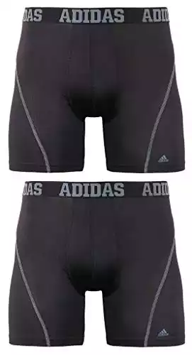 adidas Men's Sport Performance Climacool Boxer Brief Underwear (2-Pack), Black/Grey Black/Grey, Medium