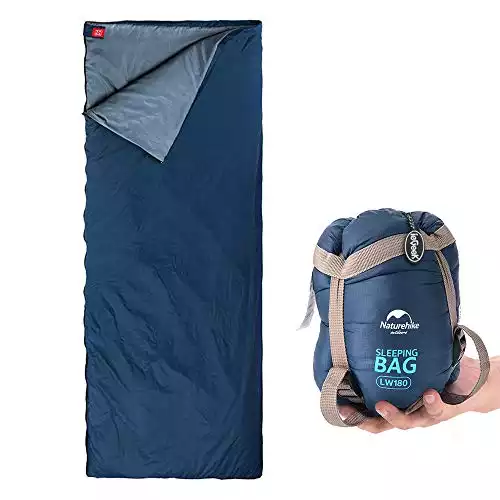Sleeping Bag, ieGeek Lightweight Envelope Sleeping Bags with Compression Sack Portable Waterproof for 3 Season Travel Camping Hiking Backpacking Outdoor Activities,Ultra-Large for Kid/Adults (Blue)