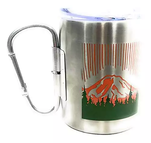 Ozark Trail mountain carabiner mug set with lid and clip