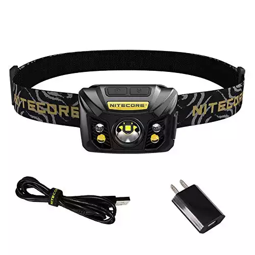 NITECORE NU32 550 Lumen LED Rechargeable Headlamp with White and Red Beams with LumenTac Adapter
