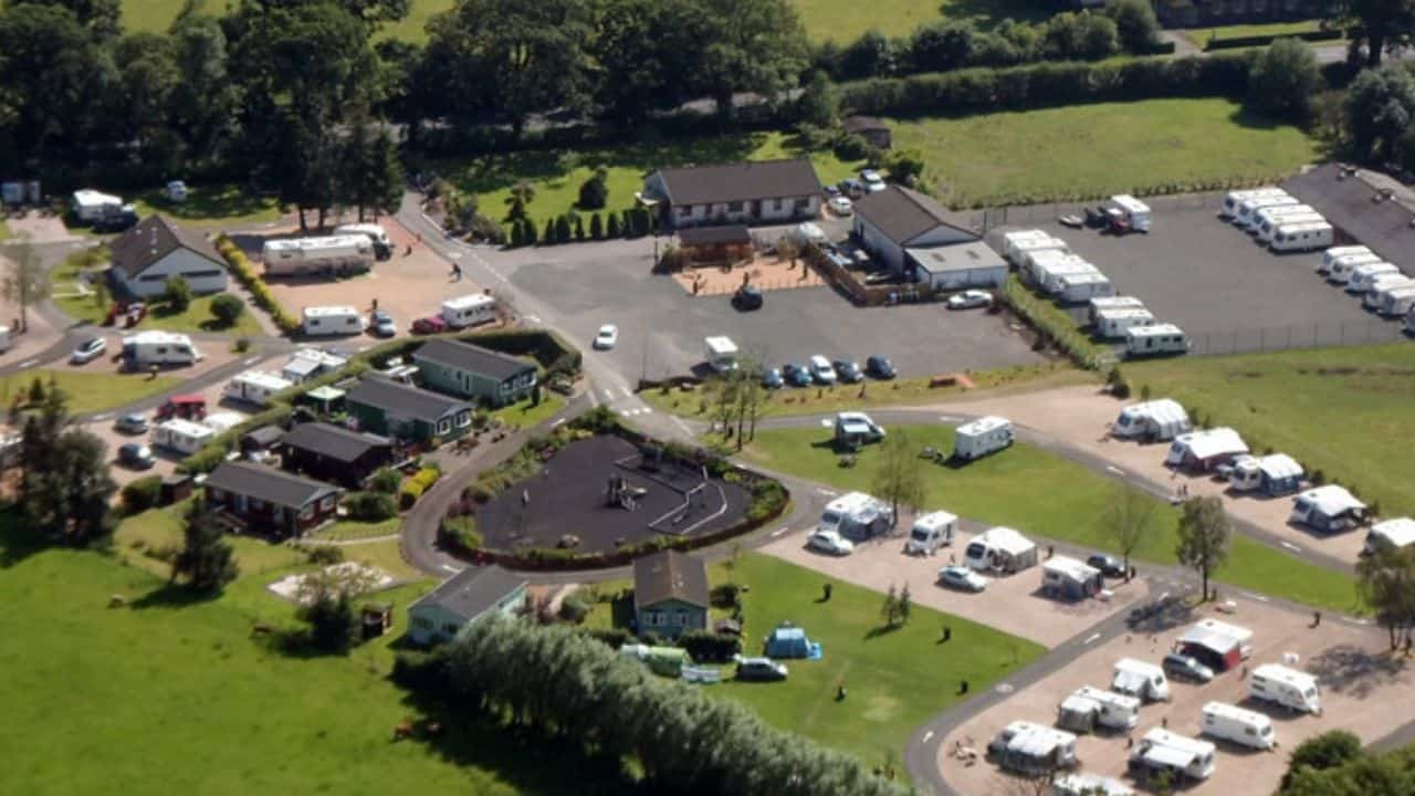 Aerial view of the Witches Craig Caravan & Camping Park