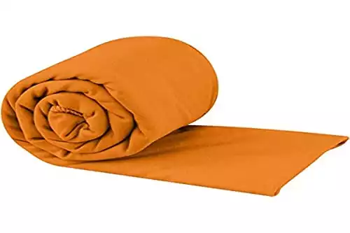 Sea to Summit Portable Pocket Towel for Camping, Gym, and Travel, Large/Bath Towel, Orange